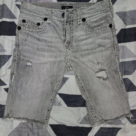 True Religion Rocco Relaxed Distressed Skinny Denim Jean Shorts - Size 31 - Picture 5 of 11